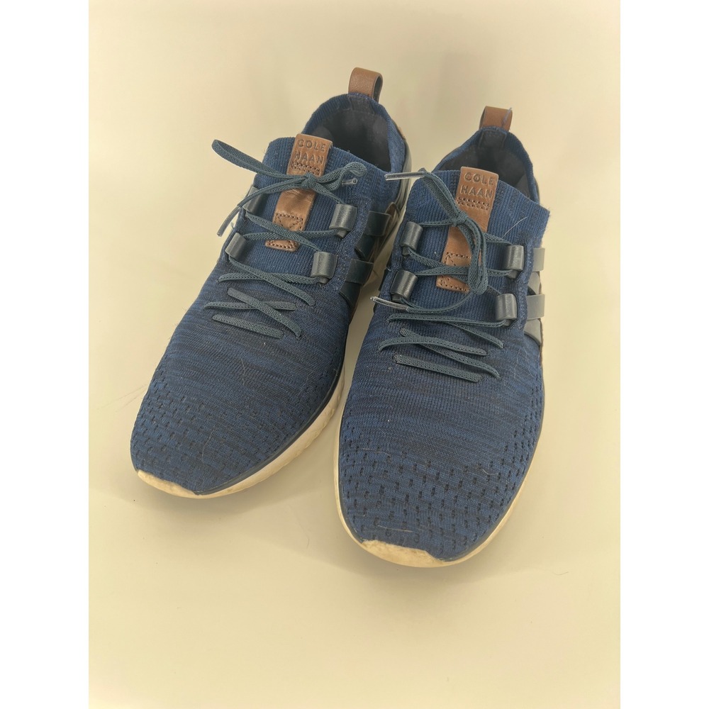 Cole Haan Men's Blue Knit Leather Trim Sneakers Shoes Size 10.5‎ M